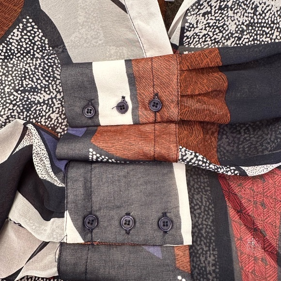 FDJ FRENCH DRESSING JEANS MULTI COLOR LONG SLEEVE BLOUSE SIZE 6 - Picture 6 of 6